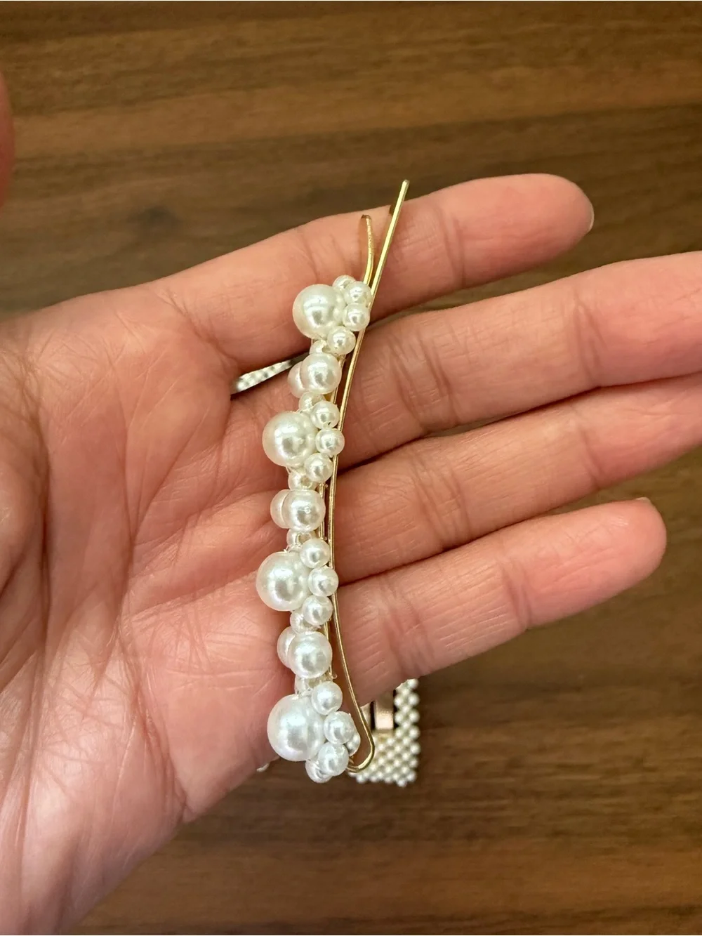 Pearl-Embellished Hair Clip & Bobby Pin Set - Ivory Pearls